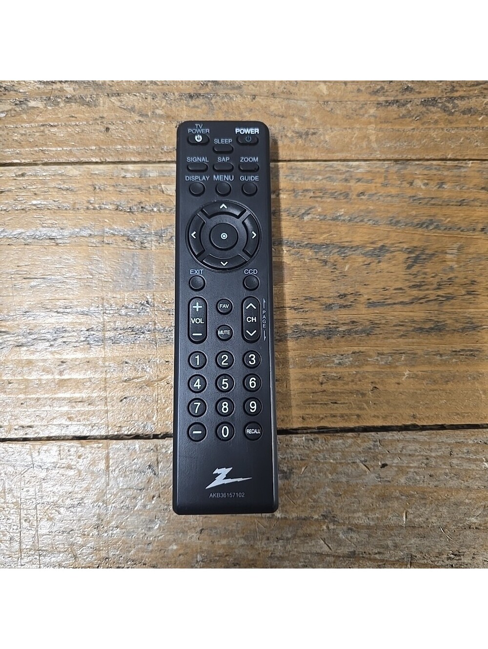 Zenith AKB36157102 Digital TV Tuner Converter Box Remote Control Unit Black